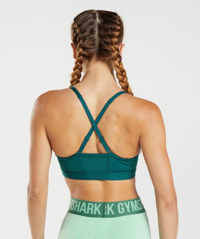 Women's Gymshark Ruched Sports Bra Turquoise | NZ 1GSIZA